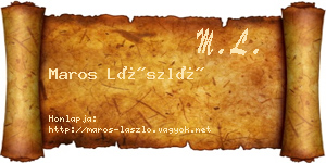 Maros László névjegykártya