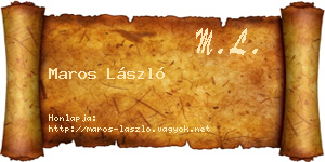 Maros László névjegykártya