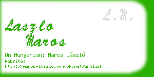 laszlo maros business card