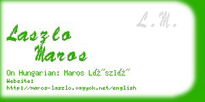 laszlo maros business card